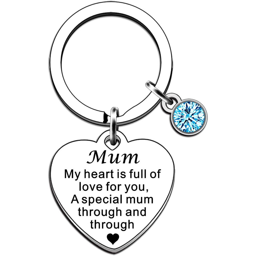 JMIMO Mum Gifts Mother Keyring from Daughter Son My Heart is Full of Love for You,A Special Mum Through and Through