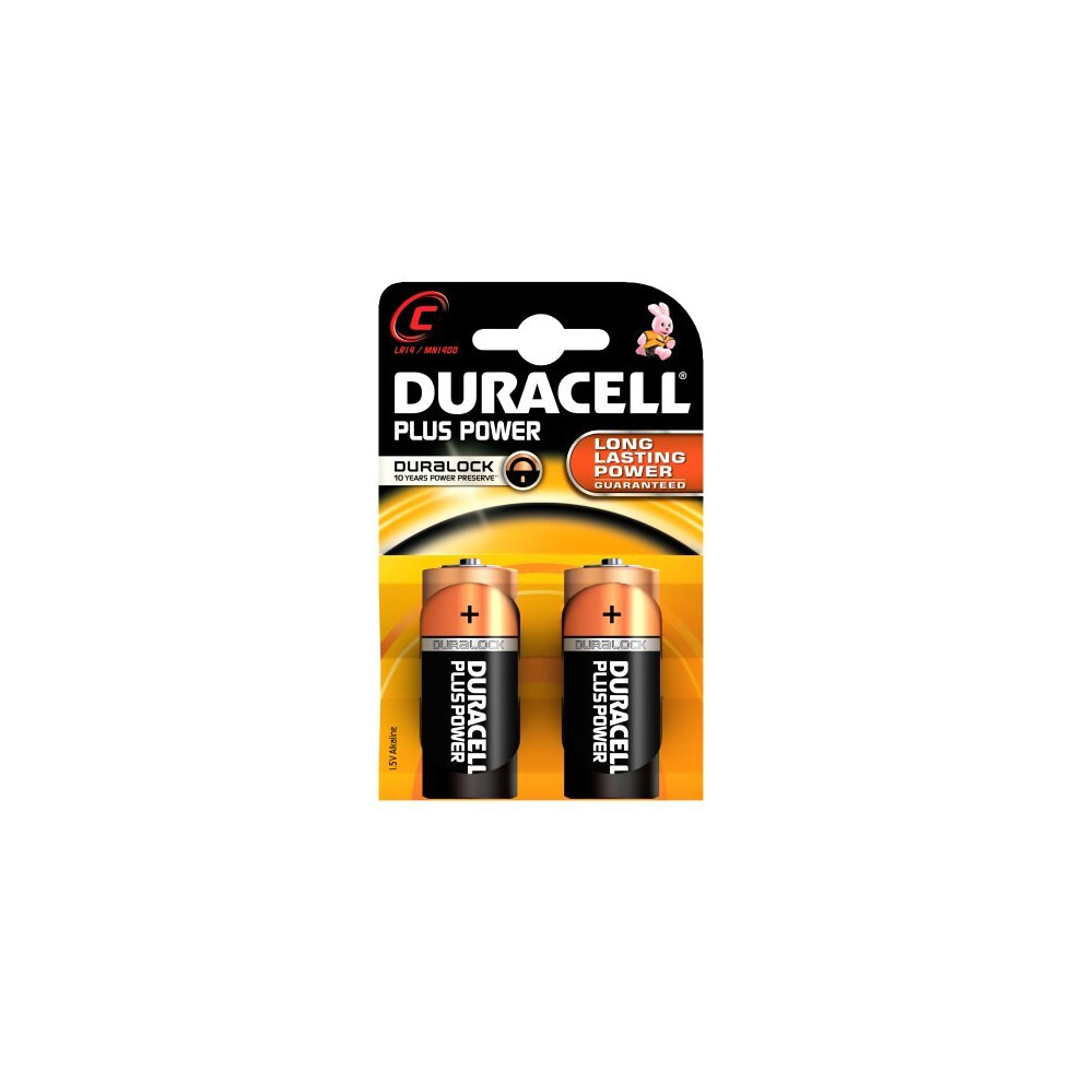 3140-Duracell MN1400, Plus Power Alkaline C Batteries LR14, 1.5 V, Pack of 2).