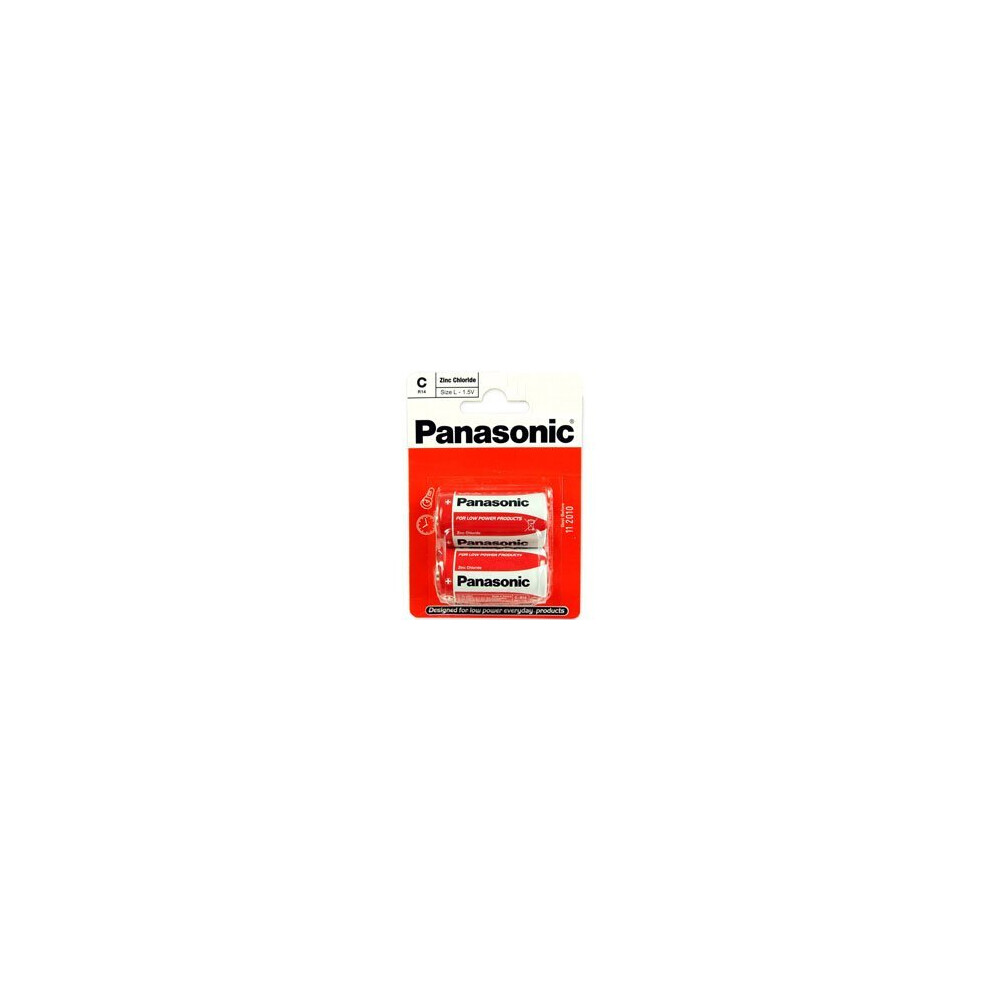 Panasonic R14RZ-2BP Zinc Chloride C Size Battery - 2 Packs