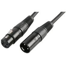 Pulse PLS00265 DMX Lead, 3 Pin XLR Male to Female, 1m, Black