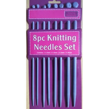 8 Peice Knitting Needle Set. 2 X 4mm. 2 X 5mm. 2 X 6mm. 2 X 8mm. Each Needle is aprox 25cm Long - Packaging May Vary