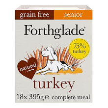 Forthglade Complete Natural Wet Dog Food - Senior Grain Free Turkey (18 x 395g) Trays - Senior Dog Food 7 Years+