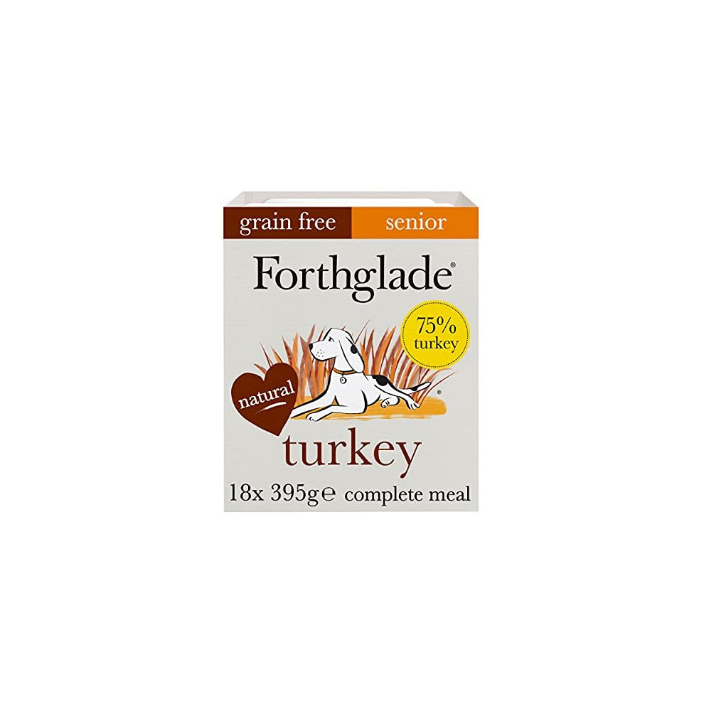 Forthglade Complete Natural Wet Dog Food - Senior Grain Free Turkey (18 x 395g) Trays - Senior Dog Food 7 Years+