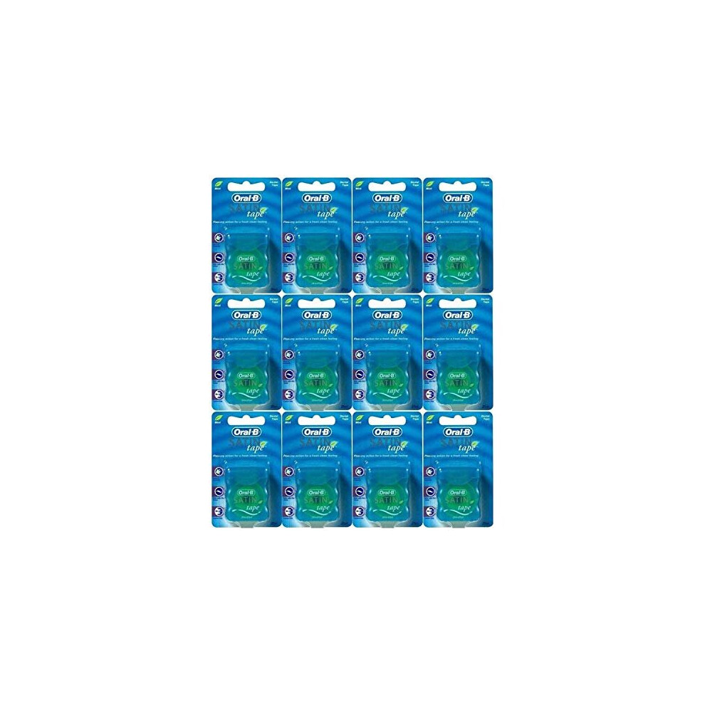 Oral-B Statin Tape Dental Floss 25m (12 Units) by Oral-B Satin Tape Mint