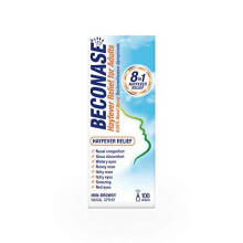 Beconase Hayfever Relief Nasal Spray - 8 in 1 Effective Relief for Allergy Symptoms - Non-drowsy - 100 Sprays,1 Count (Pack of 1)