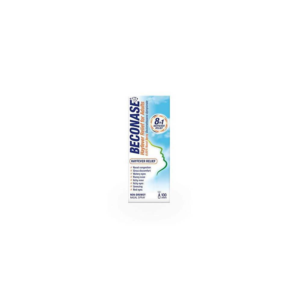 Beconase Hayfever Relief Nasal Spray - 8 In 1 Effective Relief For Allergy Symptoms - Non-Drowsy - 100 Sprays,1 Count (Pack Of 1)