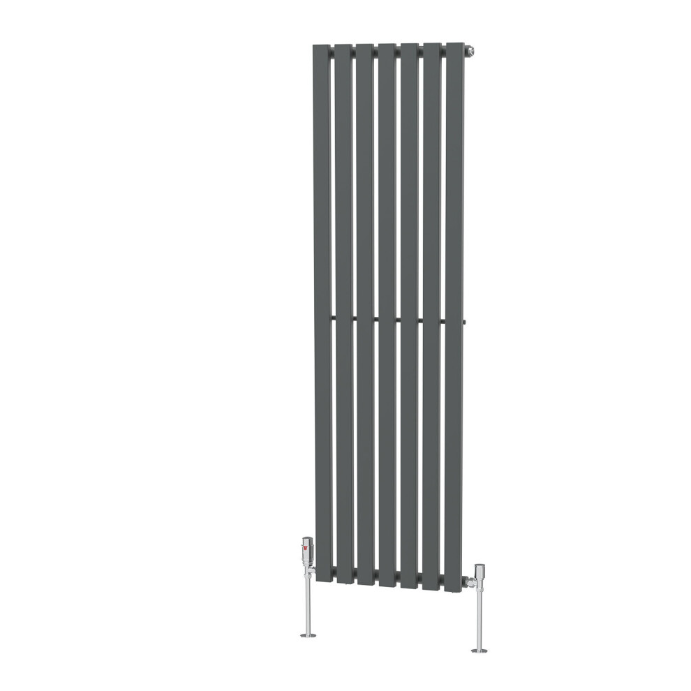 (1600 x 480mm Single) NRG Horizontal Vertical Designer D-shape Radiator Single Double Panel Bathroom Central Heating Rads Anthracite