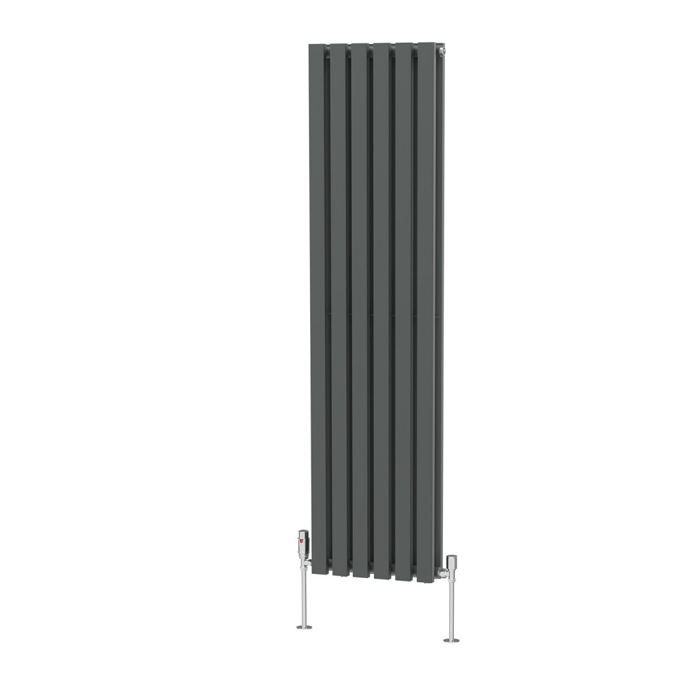 (1600 x 410mm Double) NRG Horizontal Vertical Designer D-shape Radiator Single Double Panel Bathroom Central Heating Rads Anthracite