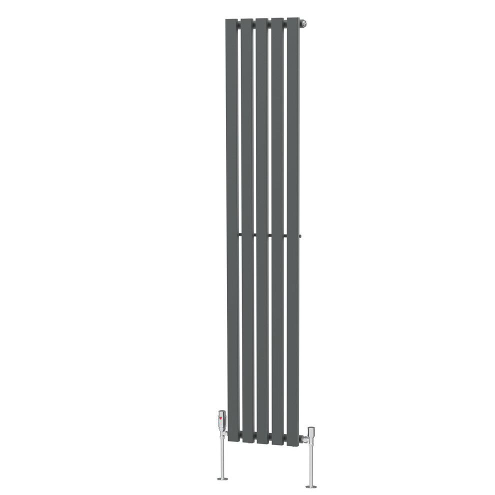 (1800 x 340mm Single) NRG Horizontal Vertical Designer D-shape Radiator Single Double Panel Bathroom Central Heating Rads Anthracite