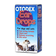 Otodex Cat and Dog Ear Drops - kills mites removes wax 14ml