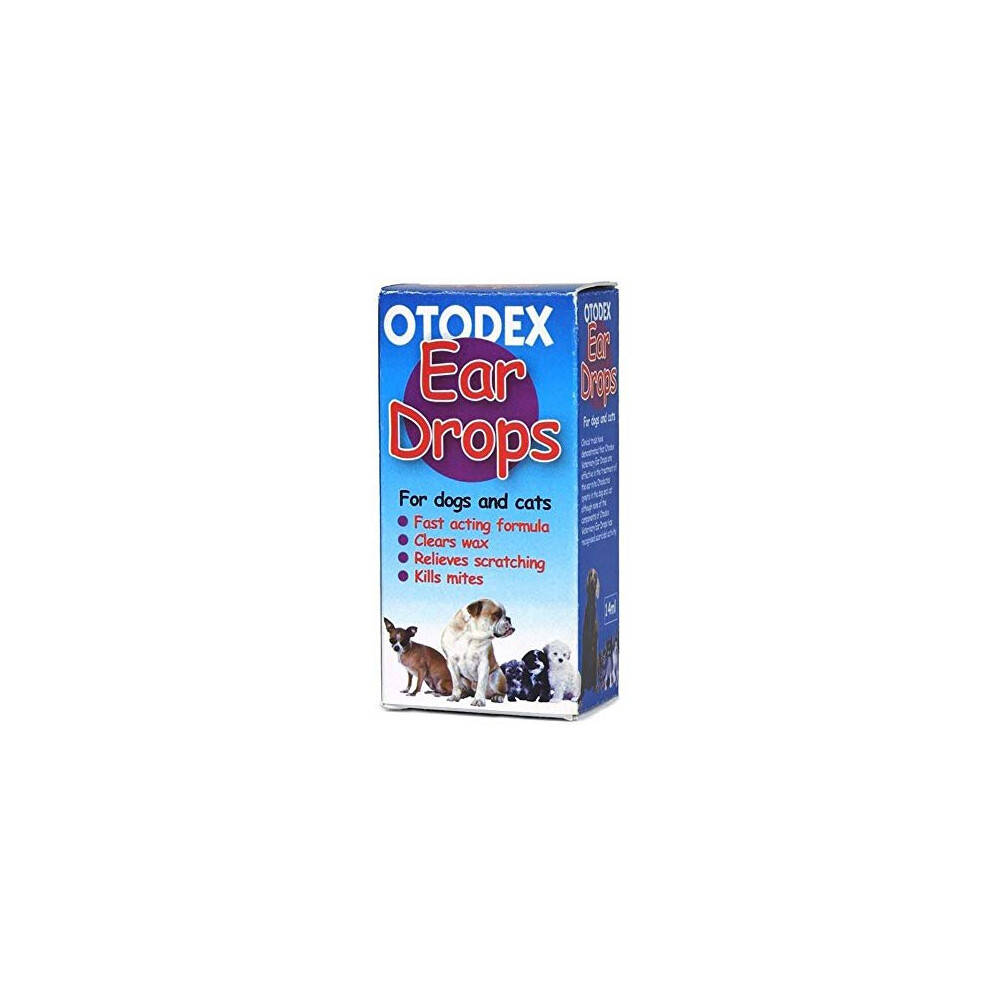 Petlife Otodex Cat And Dog Ear Drops - Kills Mites Removes Wax 14Ml