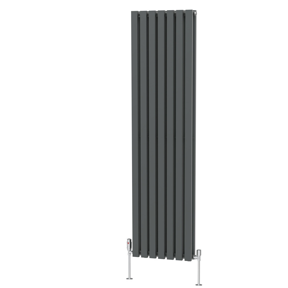 (1800 x 480mm Double) NRG Horizontal Vertical Designer D-shape Radiator Single Double Panel Bathroom Central Heating Rads Anthracite