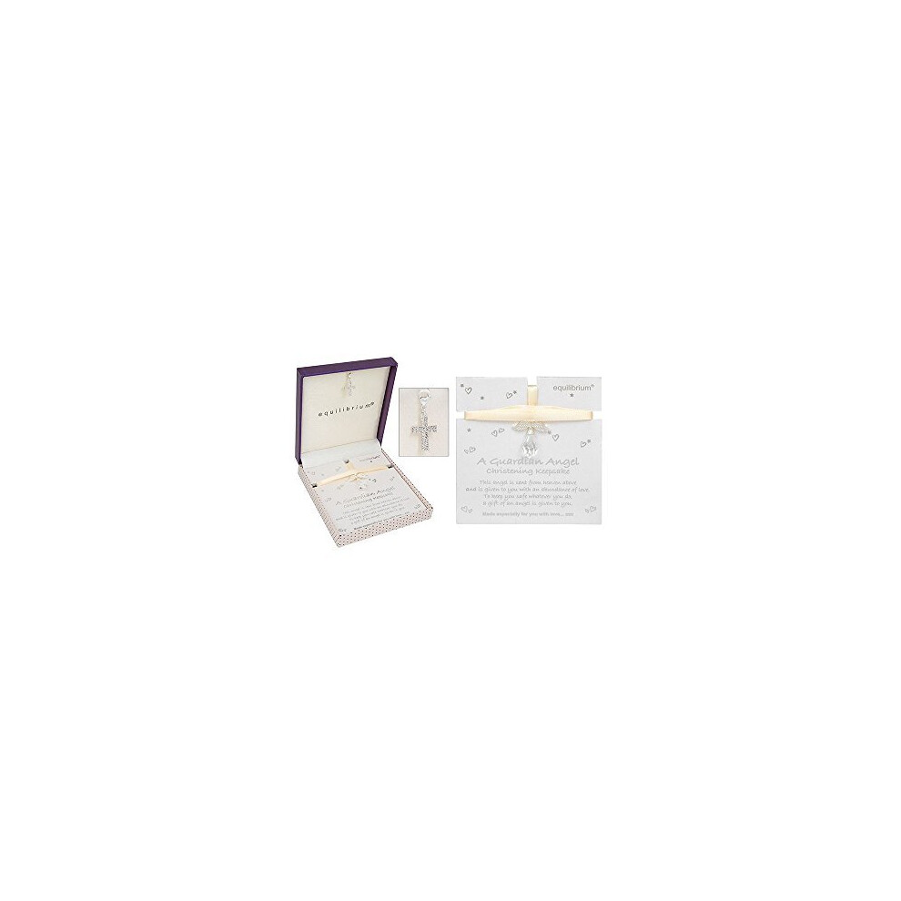 Guardian Angel Christening Keepsake Silver Equilibrium