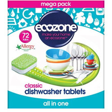 Ecozone Classic All-in-One Dishwasher Tablets, 72 Tablets