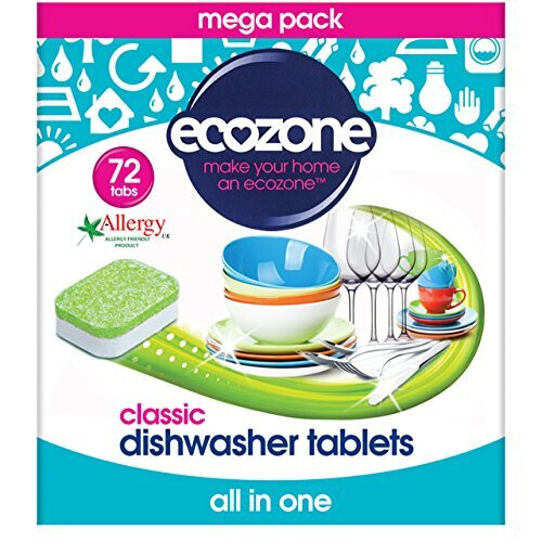 Ecozone Classic All-in-One Dishwasher Tablets, 72 Tablets