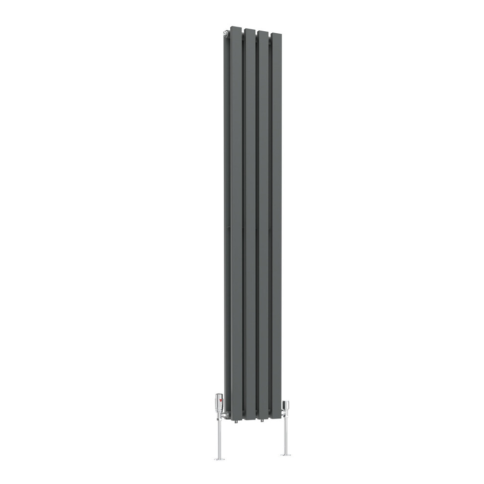 (1800 x 270mm Double) NRG Horizontal Vertical Designer D-shape Radiator Single Double Panel Bathroom Central Heating Rads Anthracite