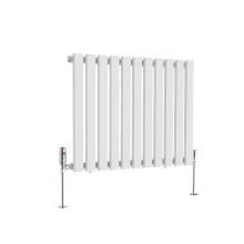 (600 x 760mm Single) NRG Horizontal Vertical Designer D-shape Radiator Single Double Panel Bathroom Central Heating Rads White