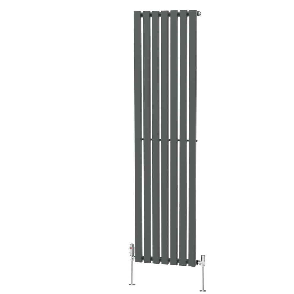 (1800 x 480mm Single) NRG Horizontal Vertical Designer D-shape Radiator Single Double Panel Bathroom Central Heating Rads Anthracite