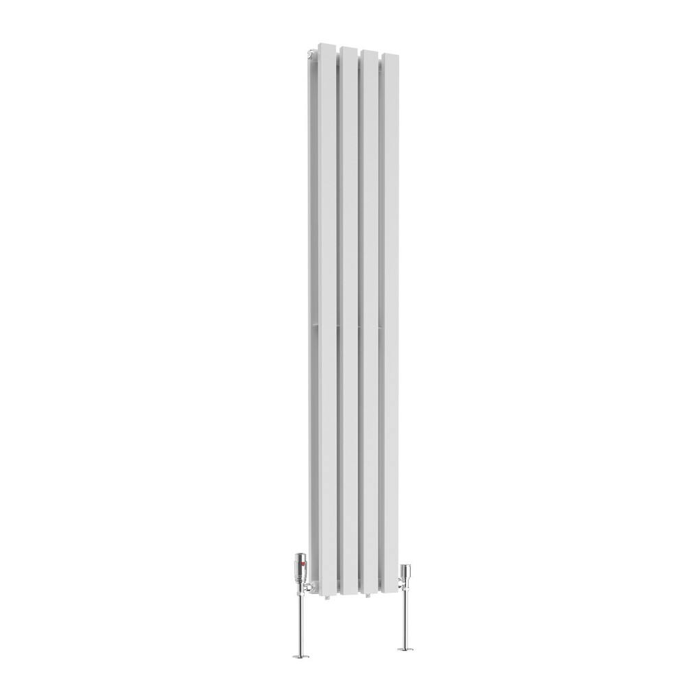 (1600 x 270mm Double) NRG Horizontal Vertical Designer D-shape Radiator Single Double Panel Bathroom Central Heating Rads White