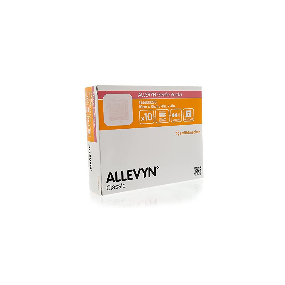 ALLEVYN Gentle Border 10cm x 10cm x10 Adhesive foam dressing 66800270