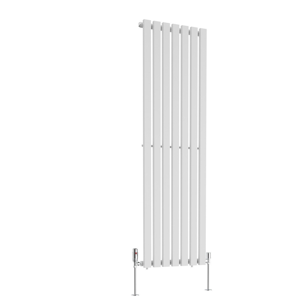 (1600 x 480mm Single) NRG Horizontal Vertical Designer D-shape Radiator Single Double Panel Bathroom Central Heating Rads White