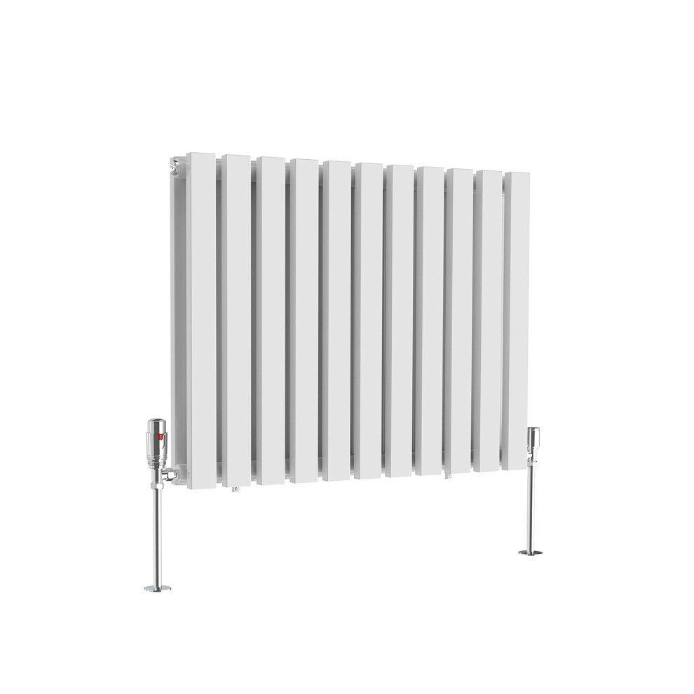 (600 x 760mm Double) NRG Horizontal Vertical Designer D-shape Radiator Single Double Panel Bathroom Central Heating Rads White