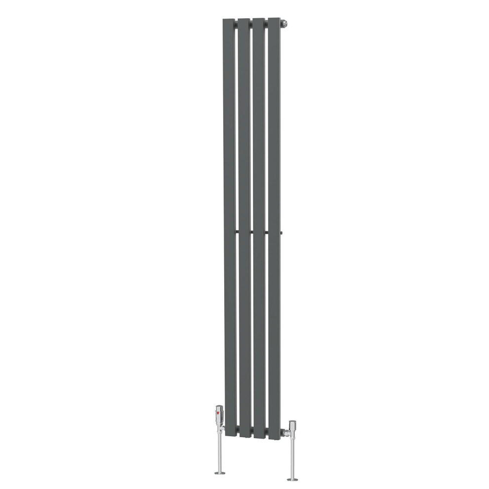 (1800 x 270mm Single) NRG Horizontal Vertical Designer D-shape Radiator Single Double Panel Bathroom Central Heating Rads Anthracite