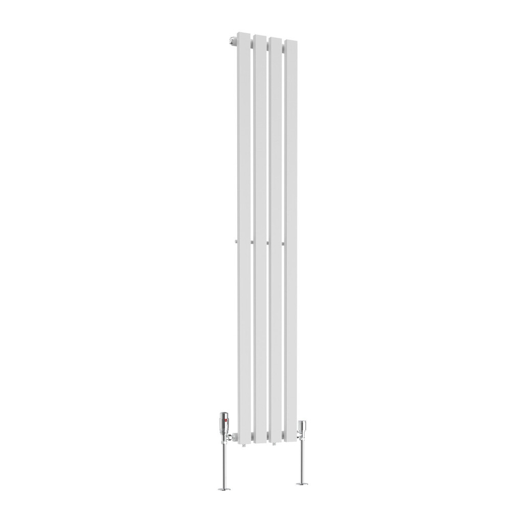 (1600 x 270mm Single) NRG Horizontal Vertical Designer D-shape Radiator Single Double Panel Bathroom Central Heating Rads White