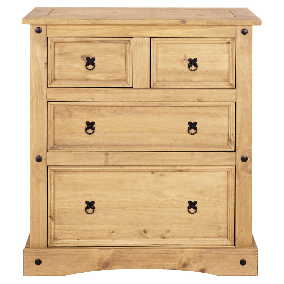 Corona 4 Drawer Chest of Drawers 2 + 2 Solid Mexican Pine