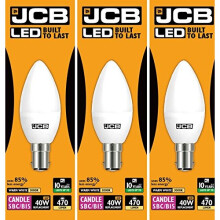 JCB 6w LED B15 Candle Bulbs Small Bayonet, 40w Incandescent Bulb Equivalent, 470lm, Warm White 3000k, Non Dimmable, LED Small Bayonet Bulb Candle