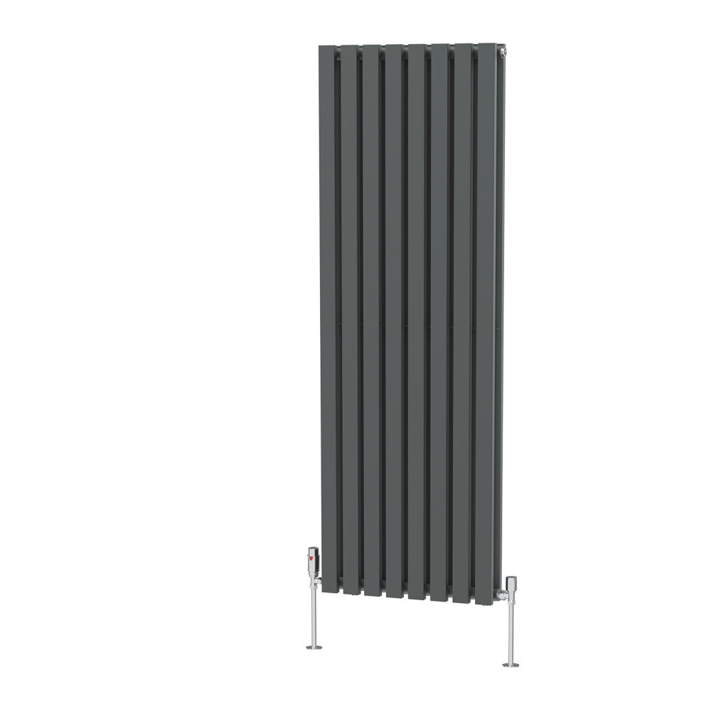 (1600 x 550mm Double) NRG Horizontal Vertical Designer D-shape Radiator Single Double Panel Bathroom Central Heating Rads Anthracite