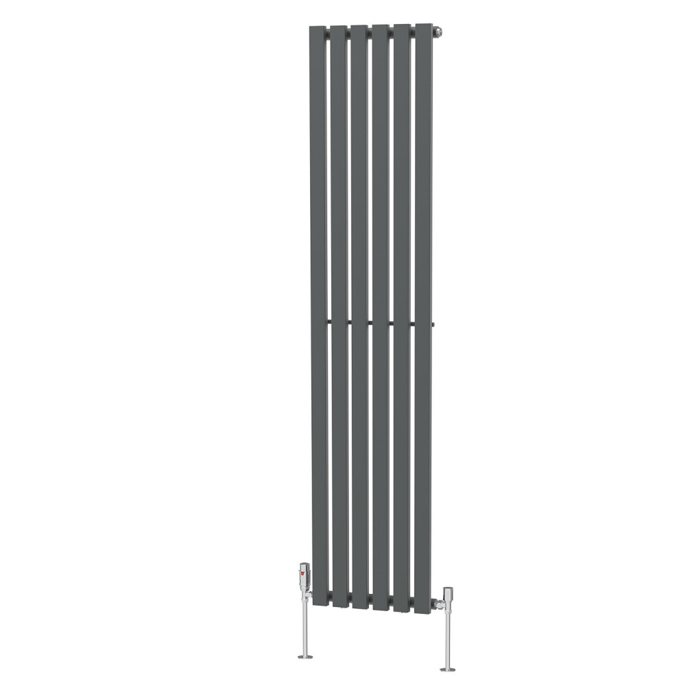 (1800 x 410mm Single) NRG Horizontal Vertical Designer D-shape Radiator Single Double Panel Bathroom Central Heating Rads Anthracite