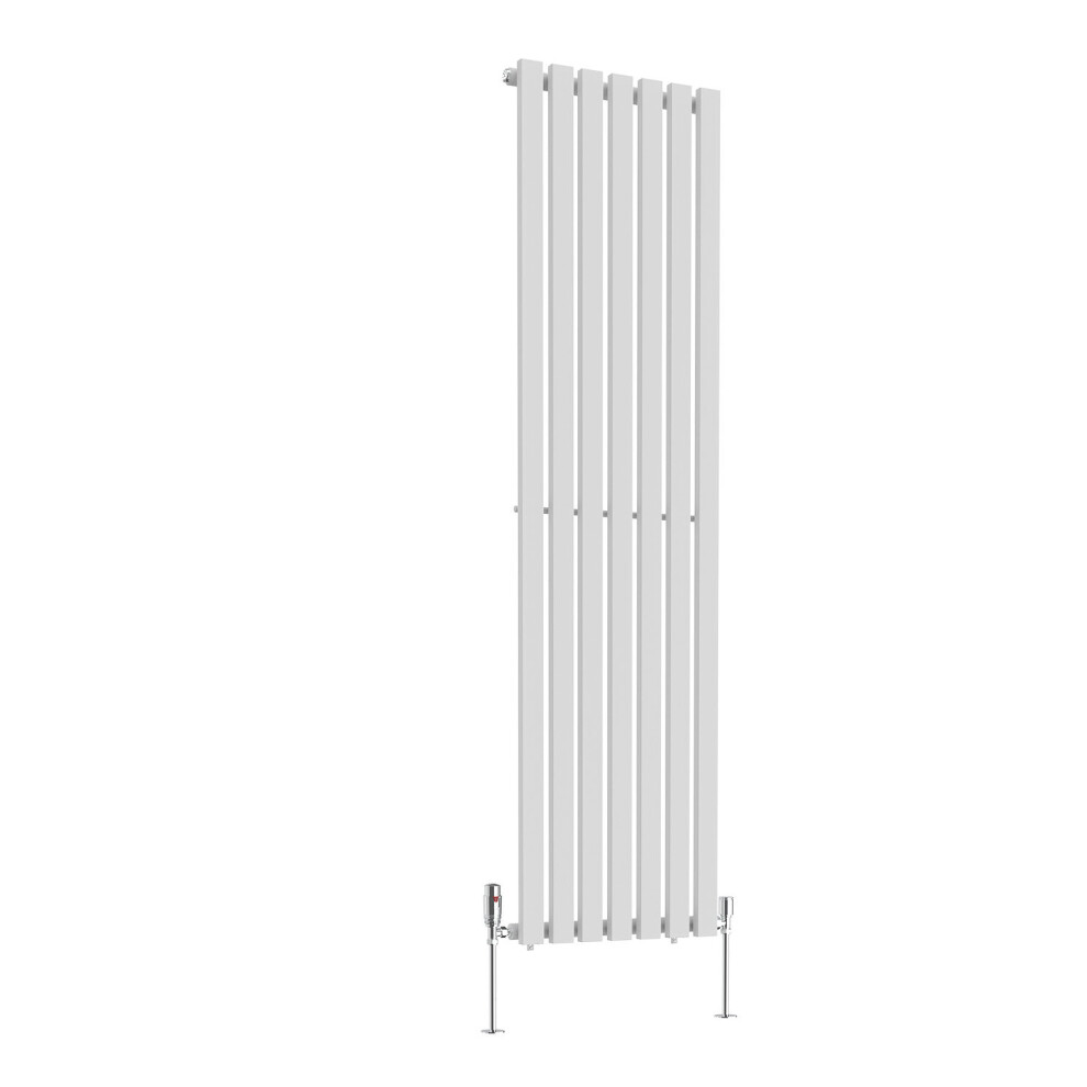 (1800 x 480mm Single) NRG Horizontal Vertical Designer D-shape Radiator Single Double Panel Bathroom Central Heating Rads White