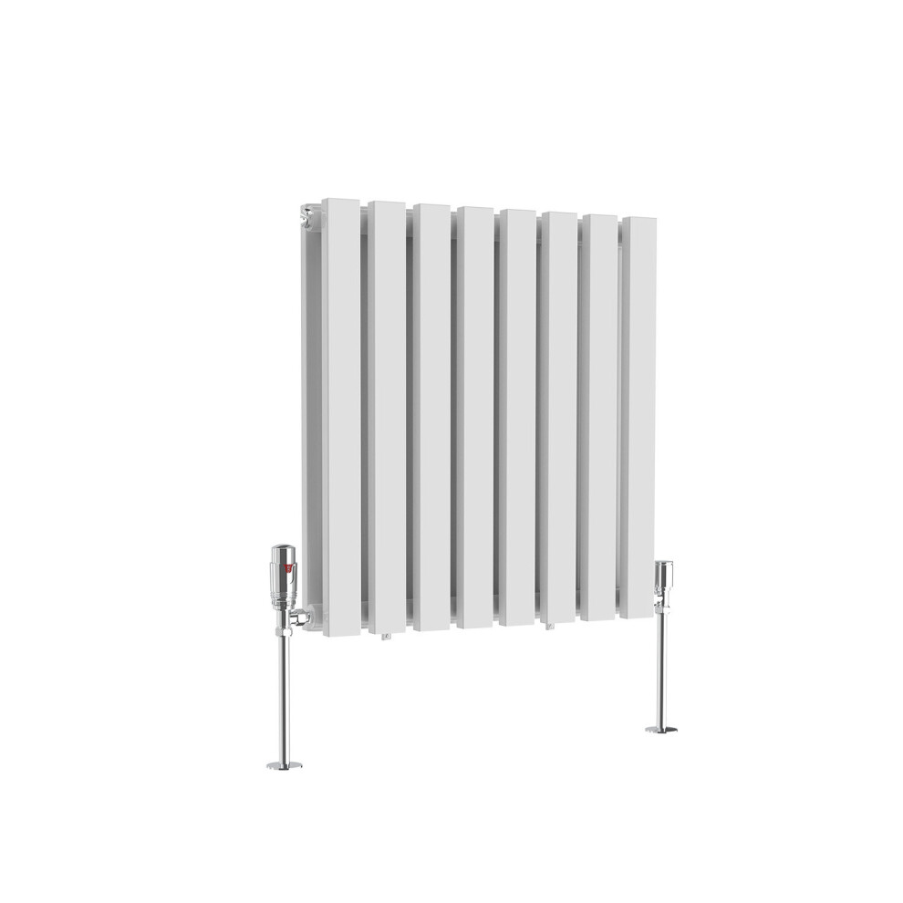 (600 x 550mm Double) NRG Horizontal Vertical Designer D-shape Radiator Single Double Panel Bathroom Central Heating Rads White