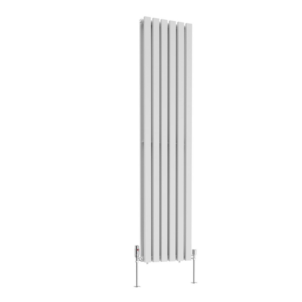 (1800 x 410mm Double) NRG Horizontal Vertical Designer D-shape Radiator Single Double Panel Bathroom Central Heating Rads White