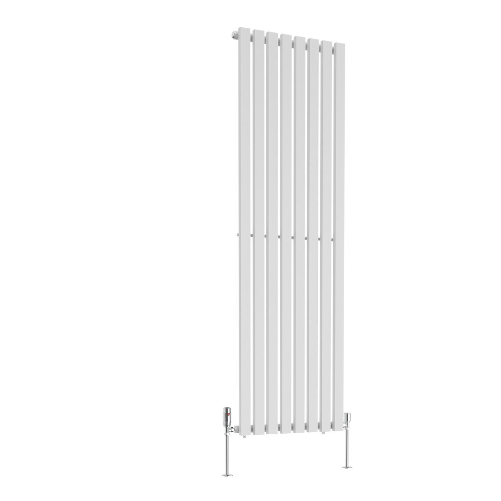 (1800 x 550mm Single) NRG Horizontal Vertical Designer D-shape Radiator Single Double Panel Bathroom Central Heating Rads White