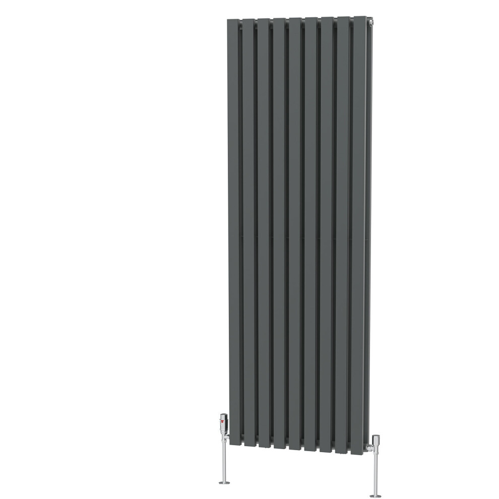 (1800 x 620mm Double) NRG Horizontal Vertical Designer D-shape Radiator Single Double Panel Bathroom Central Heating Rads Anthracite