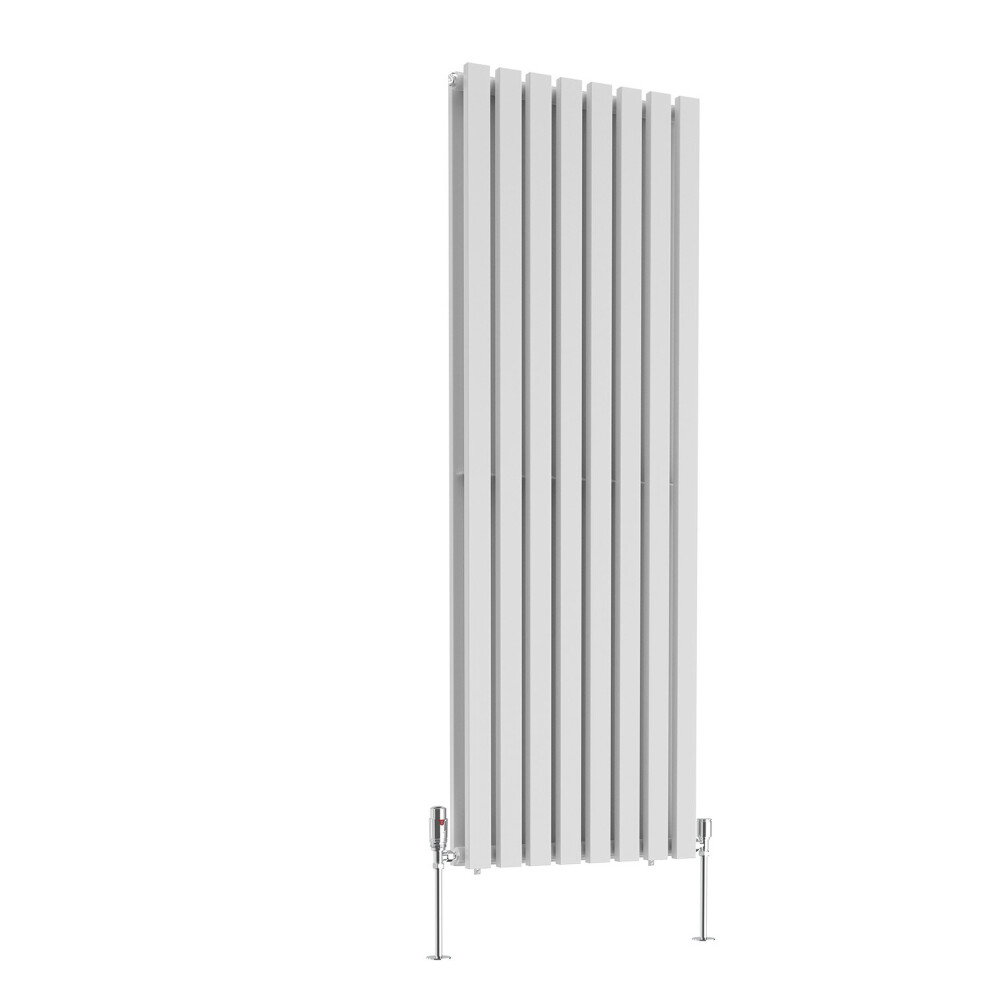 (1600 x 550mm Double) NRG Horizontal Vertical Designer D-shape Radiator Single Double Panel Bathroom Central Heating Rads White