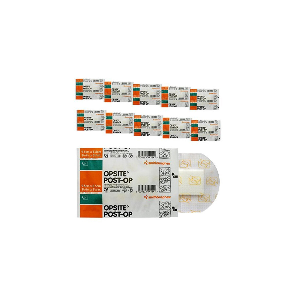 Opsite 9.5cm x 8.5cm Post Op Water Resistant Transparent Wound Dressing, 10 Pack
