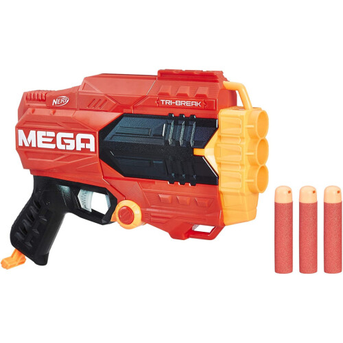 Nerf Nerf N-Strike Mega Tri-Break Blaster inc 3 Mega Darts New Hasbro 1