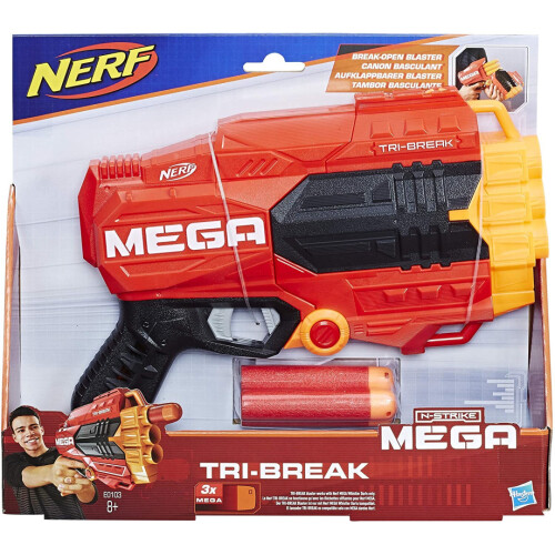 Nerf Nerf N-Strike Mega Tri-Break Blaster inc 3 Mega Darts New Hasbro 2