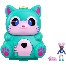 Polly Pocket Flip & Find Cat Chat Gato Compact Flip Feature & Micro Doll New