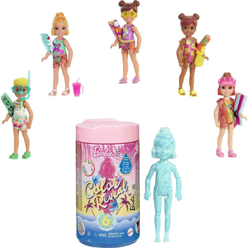 Barbie Colour Reveal Chelsea Sand And Sun Blind Pack 6 Suprises Mattel