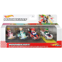 Hot Wheels Mario Kart Bros 4-Pack Vehicle New Die-Cast Collectable Toys Mattel
