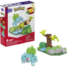 MEGA Pokémon Bouwset, Bulbasaurs Bosplezier met 82 Onderdelen, 1 Beweeglijk Figuur, voor Kinderen