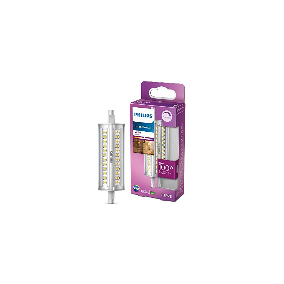 Philips Led Classic Dimmable Spot [R7s] 14W - 100W Equivalent, (3000K) Light/White