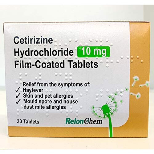 Hayfever Allergy Relief Cetirizine 10mg 30 Tablets