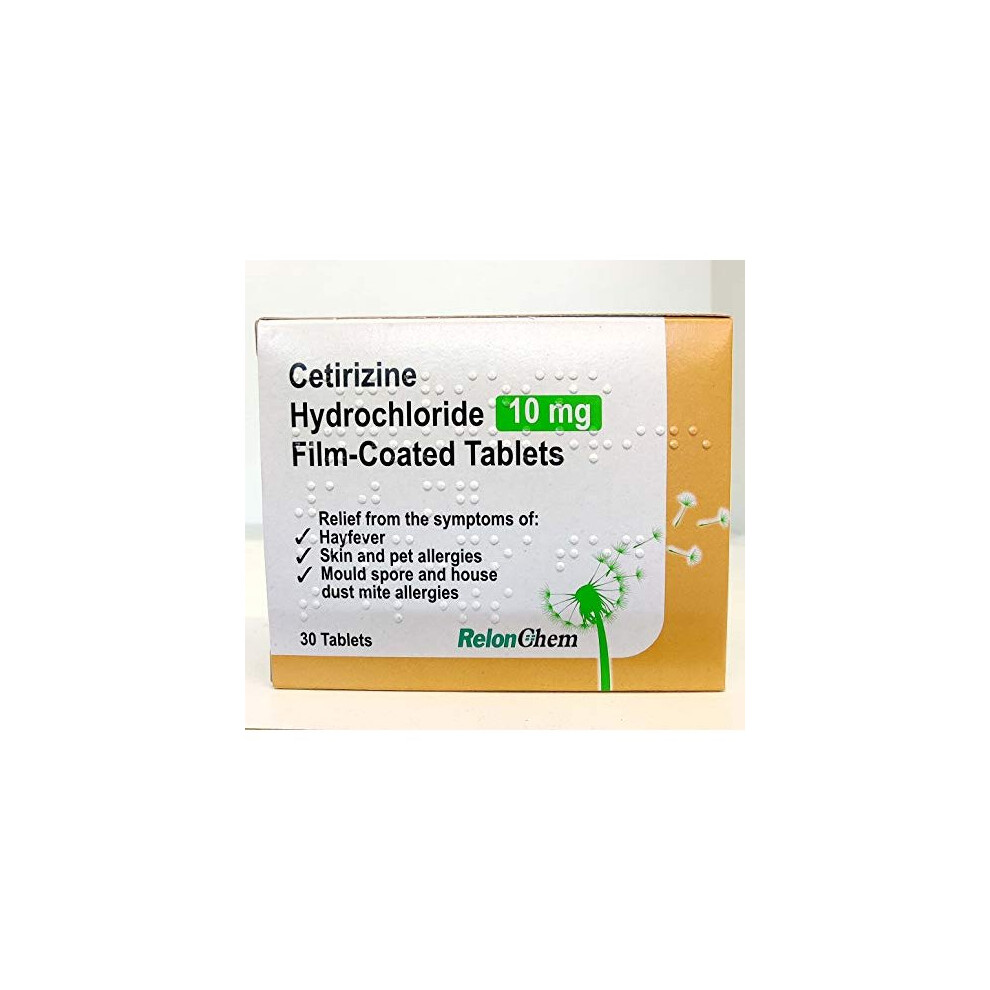 Hayfever Allergy Relief Cetirizine 10mg 30 Tablets