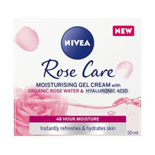 NIVEA Soft Rose 24h Day Cream (50 ml), Face Care with Rose Water and Hyaluron, Light Gel Face Cream for Smooth Delicate Skin, Moisturising Cream
