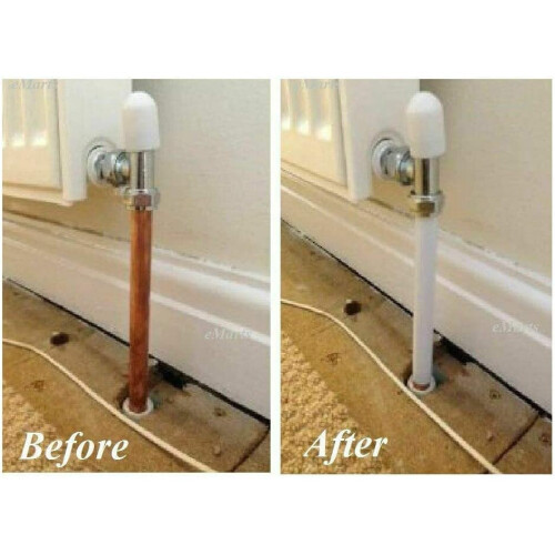 Radiator Pipe Covers Sleeves Classic Style White 15mm (8) 2